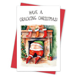 Qiyepbro Funny Christmas Card for Men Women, Rude Santa Christmas Cards for Him Her, Friend-Funny Xmas Card Gift-Have A Cracking