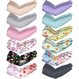 Crowye 12 Pairs UV Protection Arm Sleeve Farm Outdoor Gardening Sun Protection Sleeves for Men Women Work Compression Tattoo Arm
