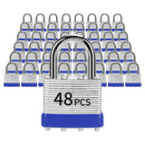 Padlocks with Same Key, LQYN 48 Pcs Laminated Keyed Padlock (1-9/16, 40mm), Keyed Alike Locks, Normal Shackle, for Storage Locke