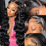 HANGFIRST 13x6 Body Wave Lace Front Wigs Human Hair Pre Plucked 180% Density HD Lace Frontal Wig Human Hair For Women Body Wave 