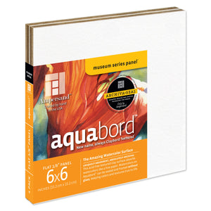 Ampersand Art Supply Watercolor Painting Panel: Museum Series Aquabord, 18 Inch Depth, 6 X 6 - Pack Of 4 Panels