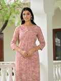 Anni Designer Women'S Rayon Blend Straight Printed Kurta With Pant (Ghasi Pink-Vks01_Xl_Pink_X-Large),Pink,XL,,,