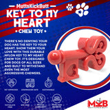 Sodapup Muttskickbutt Key To My Heart - Durable Dog Chew Toy Made In Usa From Non-Toxic, Pet Safe, Food Safe Nylon Material For