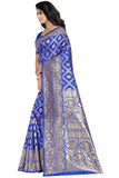 Sugathari Womens Banarasi Saree Pure Kanjivaram Silk Saree Soft New Ladies 2023 Design Wear Sarees Latest Cotton Party Sari Collections With Blouse Piece For Wedding Sadi (Sam San 9017-Royal Blue)