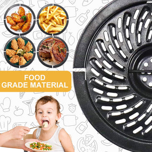 Air Fryer Replacement Parts, 2QT 2.1QT Round Air Fryer Grill Pan Crisper Plate Tray Accessories Rack with Rubber Bumpers for Eli