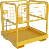 YINTATECH Forklift Cage 36x36 inches Work Platform Safety Cage Collapsible Heavy Duty Steel Construction Lift Basket Aerial Rail
