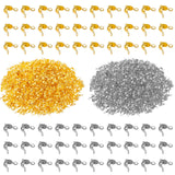 Xindojuz 800 PCS Crimp Beads for Jewelry Making, 4mm Sterling Silver Gold Crimp Bead Covers, Clamshell Metal Plated Fold-Over Be