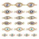 COGCHARGER 60 Pcs Evil Eye Charms Connectors Alloy Enamel Evil Eye Links Pendant with Crystal Rhinestone Horse Eye Charms for Br