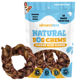 hotspot pets Braided Bully Stick Rings for Dogs - Premium All Natural Long Twisted Beef Pizzle Dog Chew Treats - Grain Free Full