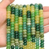 BONNY BOXX 1 Strand Natural 5 * 8mm Green Shade Rondelle Beads, Natural Abacus Disk Stone Beads Loose Spacer Gemstone for DIY Br
