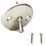 PF WaterWorks PF0960BNBath Tub/Bathtub Drain Trip Lever Overflow Face Plate with Matching Screw for Waste and OverflowBrushed N