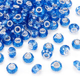 Spritewelry 100pcs 14mm Large Hole Beads Glass Crystal Faceted Beads Blue European Crystal Spacer Bead for Necklace Earring Brac