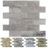 Art3d Peel and Stick Backsplashes Wall Tile Gray Wood Grain, 5-Pack of 13.5x11.4inches, for Kitchen Backsplash, Bathroom Decorat