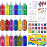 PATIFEED Tie Dye Kit for Kids and Adults, 18 Colours 80ML Bottles, Gifts for Girls and Boys Large Groups Activities Handmade Par