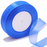 Bsikon 1 Inch Sheer Organza Ribbon 50 Yards Blue Chiffon Ribbon for Gift Wrapping,Bouquets,Wedding,DIY Craft
