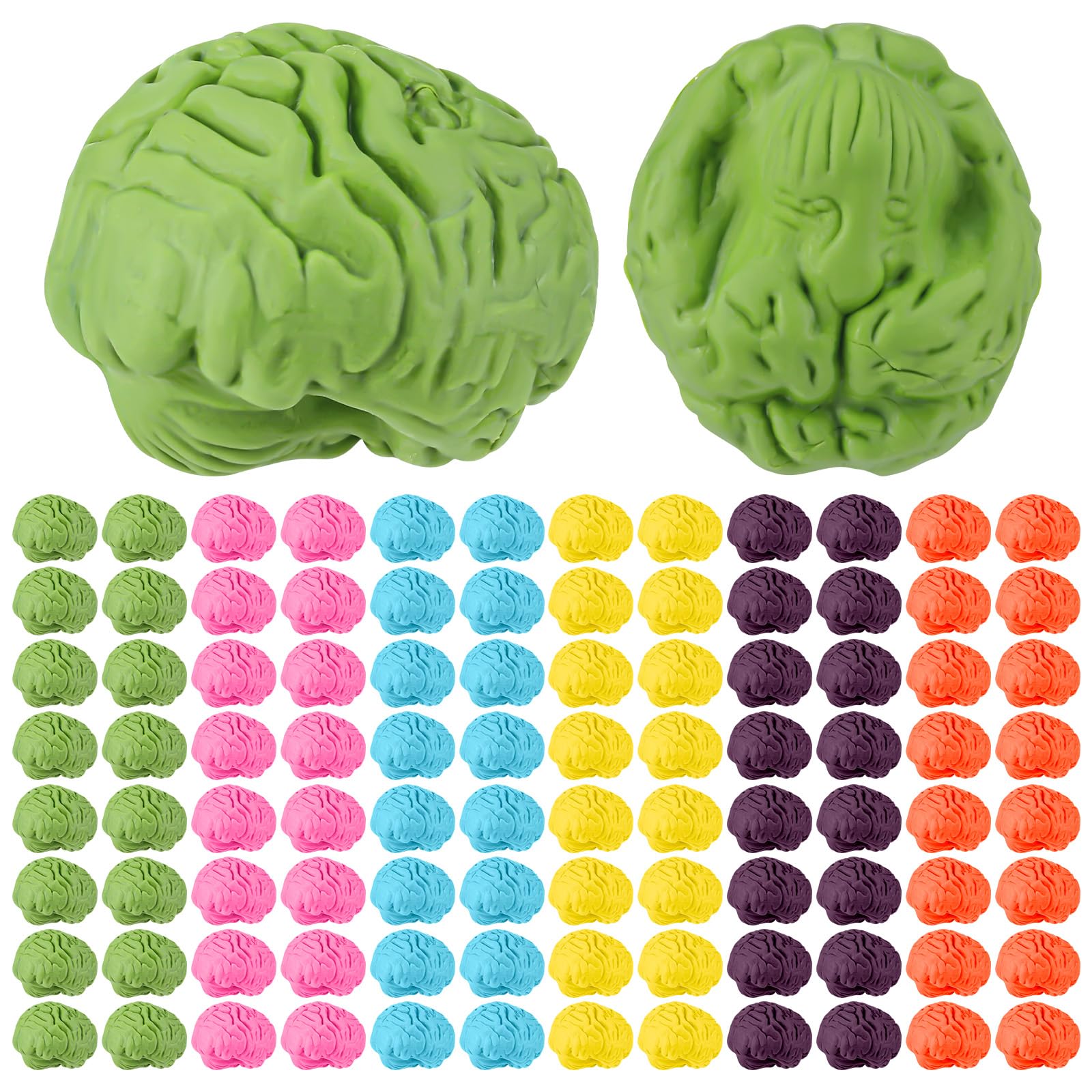 Gilprop 96 Pcs Brain Shaped Erasers Bulk 1 Inch Mini Brain Rubber Pencil Erasers Fun Classroom Supplies Birthday Halloween Party