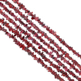 GemMartUSA Garnet Natural Chip Beads, 34 Inch Bead Strand, 3-7mm, Polished Genuine Gemstones, Strung DIY Jewelry Making Supplies