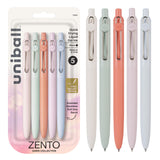 uni-ball Zento Gel Ink Rollerball Pens, 5 Black Medium Point Smooth Writing Pens, Colored Japanese Pens, Dawn Colors