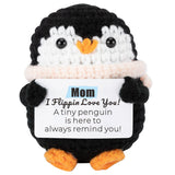 RysmMake Mom Birthday Gifts Crochet Penguin for Mother from Daughter Son for Christmas Cute & Fun I Flippin Love You Present H
