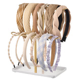Josmimic Jewelry Organizer Headband Holder for Hair Accessories: Two-Tier Stand with Storage Tray for Girls, Perfect for Vanity,