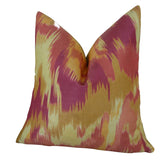 Plutus Brands Plutus Olavanna Ikat Handmade Throw Pillow, 20 X 20, Magenta/Orange/Cream