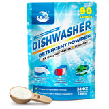 Dishwasher Detergent Powder + Booster, 90 Loads | Plastic-Free, Eco-Friendly Dishwasher Soap - Pods Alternative, Concentrated Pl