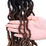 14 Inch Goddess Faux locs Crochet Hair 6 Packs/Lot Soft Gypsy Locs Wavy Crochet Braids Dreadlocks 3 Tone Curly Wavy Twist Braidi