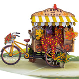 Paper Love 3D Flower Bike Pop Up Card, Handmade Fall Greeting Cards For Autumn, Birthday, Thanksgiving, Halloween, Thinking of Y