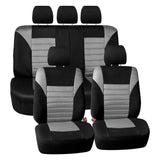 FH Group Full Set 3D Air Mesh Car Seat Covers - Universal Fit, Low Back Seat Cover, Airbag Compatible, Split Bench Rear Seat, Wa