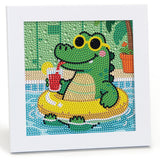 Libfx Diamond Art Kits for Kids with Frame Diamond Art for Girls Boys Beginners Arts and Crafts Ages 8-12 Birthday Gifts (Crocod