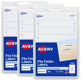 Avery Easy Peel File Folder Labels on 4 x 6 Sheets, 2/3 x 37/16, White, 3 Pack, 756 Labels Total (32131)