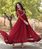 Wedani Georgette Sequins-Work Anarkali Kurta Set For Women (In Alpha M Regular Maroon),MAROON,M,,,