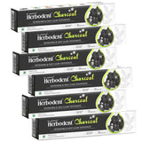 Herbodent Charcoal Toothpaste - 6.53 Oz Pack of 6 | Whitens Teeth & Fresh Breath | No Bleach, No Fluoride | Activated Bamboo Cha