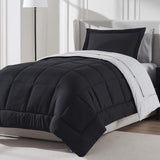 Nestl 5 Piece Twin Comforter Set - Black Reversible Bed in a Bag - Complete Twin Size Bedding Set with Sheets, Pillowcase and Sh