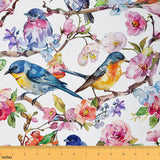 Feelyou Hummingbird Decorative Waterproof Outdoor Fabric 1 Yard Tropical Birds Fabric by The Yard Flowers Farmhouse Garden Uphol