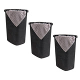 Mind Reader Slim Laundry Hamper with Lid, 60L Clothes Baskets, Premium Wicker Design, Plastic, 3-Pack, Black