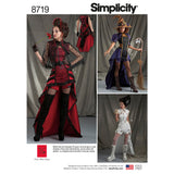 Simplicity 8719 Womens Gothic Steampunk Costume Sewing Patterns Sizes, 1422