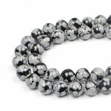 MJDCB Snowflake Obsidian Beads Round Natural Stone Beads for Jewelry Making DIY Bracelet (6mm)