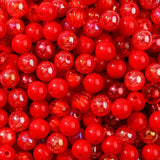 BERMRO 12mm Red Acrylic Beads 300pcs Focal Spacer Bead Chunk Bubblegum Beads for DIY Crafting Necklace Bracelet Jewelry Making K