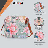 Adisa Women Girls Floral Print Faux Leather Sling Bag Crossbody (Sl6003-Grn_Green),Green,,B09KTYQB4K