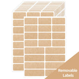 Kraft Label Stickers Removable Writable Gift Labels, Self-Adhesive Brown Labels for Essential Oil Bottle, Jars, Food Storage or 