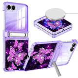 Hekodonk for Galaxy Z Flip 7 Case,[Compatible with MagSafe][Glow in The Dark][Front Screen Protector][Stand][Hinge Protection],S