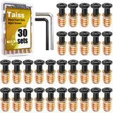 Taiss 30 Sets Threaded Inserts for Wood Furniture Screws 1/4-20 x 3/4,1/4-20 x 19/32 Nut Threaded Wood Inserts Bolt Fastener Con