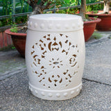 International Caravan Isfahani Garden Stool Antique White