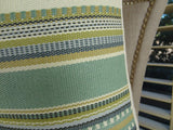 Plutus Brands Plutus Chic Stripe Aloe Handmade Throw Pillow, 16 X 16, Light Blue/Green/Cream