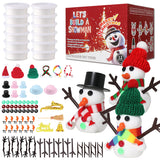 LAHAND 12-Pack Christmas Snowman Crafts Sets for Kids, Modeling Clay Snowman DIY Kit,Christmas Stocking Stuffers for Kids, Perfe