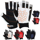 MRX BOXING & FITNESS Sailing Gloves Sticky Palm Gripy Glove Yachting Kayak Dinghy Fishing Short Finger Multi Colors (Black/White