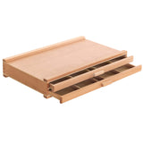 U.S. Art Supply 2Drawer Artist Wood Pastel, Pen, Marker Storage Box Elm Hardwood Construction, 5 Compartments per Drawer Id