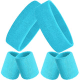 Bememo 6 Pcs Neon Sports Sweatbands Set Paris Sports Competitions Sweatbands 2 Headband 4 Wristbands Breathable Terry Cloth Athl