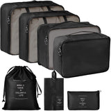 7 Pcs Set Travel Packing Suitcases, Lightweight Packing Organizers, Travel Organizer Storage Bags, Compression Packing Cubes For